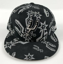 San Antonio Spurs Baseball Hat adidas Black Gray Repeat Logo - Size 7 5/8 - £19.77 GBP