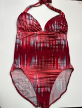 Caribbean Sand One Piece Swimsuit Red print Womens size 14 - $10.00