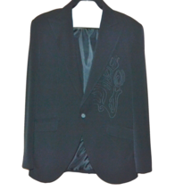 FB Fashion Men&#39;s Wool Blend Black Italy Jacket Blazer Size US 46 EU 56 - $73.52