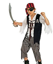 Tough Pirate Captain Skully Buccaneer Child Halloween Costume Boy&#39;s Large 12-14 - £15.17 GBP