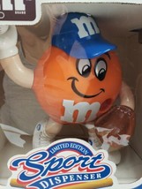M&amp;M&#39;s Sport Baseball Player Orange Plain Candy Dispenser Limited Edition M&amp;M - £36.32 GBP