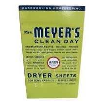 Mrs. Meyer&#39;s Clean Day Dryer Sheets Lemon Verbena 80 Paper Sheets Sealed - £28.32 GBP