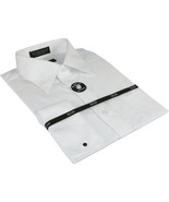 Mens Milani dress shirt cotton Blend easy wash long sleeves white French... - $564.06 MXN
