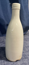 Antique White Milk Glass Tall-Tapered Soda / Beer Bottle  8” H  X   2.5”... - $21.49