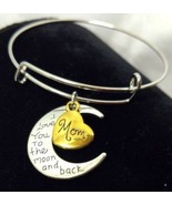 New Bracelet &quot;MOM&quot; I Love you Bangle Charm Expandable Jewelry Mother&#39;s D... - $14.24