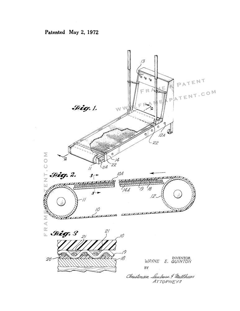 Primary image for Exercise Treadmill Patent Print - White