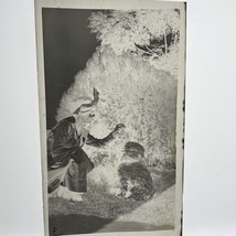 Old Photo Negative 1920s Photography Woman Feeding Dog - $220.03 MXN