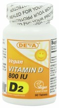 DEVA Vegan Vitamins Vitamin D 800 IU Tabs, 90 ct - £7.53 GBP