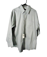 Arrow Fitted Dress Shirt Long Sleeve Size XL 17.5&quot;x32/33 Grey on Grey St... - $21.77