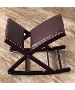 Rocking Wooden Foot Stool Foot Rest Foldable Upholstered Padded Ottoman ... - $63.25 CAD