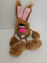 Bestever Bunny Rabbit Plush Stuffed Animal Brown Stringy Arms Legs Black Eyebrow - £35.42 GBP