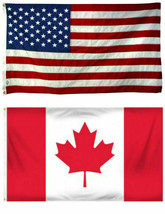 2X3 2&#39;X3&#39; Wholesale Combo Usa American &amp; Canada Canadian Flag Banner Grommets - £20.55 GBP