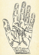 Palmistry Print: Vintage Fortune Telling Hand Art Illustration - £6.93 GBP+