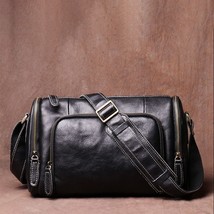 Vintage Men&#39;s Crossbody Bag Genuine Leather Casual Shoulder High Capacity Trend  - £109.68 GBP
