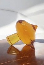 Cristal Sevres Amber Honey Art Glass Top Paperweight France Vintage Decor - £13.57 GBP