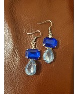 Two Tone Blue Resin Stone Earrings - $12.00