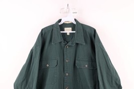 Vintage Cabelas Mens 2XL Faded Heavyweight Stonewash Canvas Button Shirt Green - £38.66 GBP