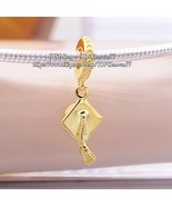 2023 New Release 14k Gold Plated Graduation Cap Dangle Charm - £13.13 GBP