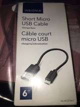 Insignia 6 Inch Short Micro USB Charge and Sync Cable Black-Brand New-SH... - £14.93 GBP
