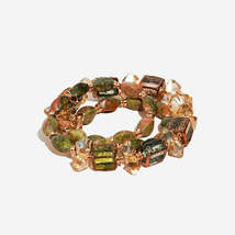 Handmade Czech Crystal Beads Necklace - Emerald Elysium - £72.10 GBP