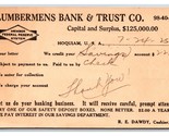 Deposit Receipt Lumbermens Bank &amp; Trust Company 1924 Postal Card Postcar... - $17.03