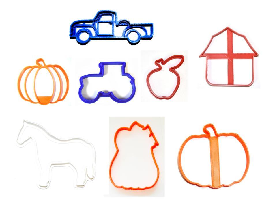 Primary image for Fall Farm Pumpkin Patch Country Barn Scene Set Of 8 Cookie Cutters USA PR1525