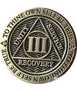 Recoverychip 3 Year AA Medallion Reflex Antique Chocolate Bronze Chip - £2.36 GBP