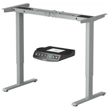Standing up Desk Frame Dual Motor Electric Adjustable with Controller-Gray - £292.01 GBP