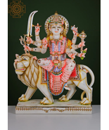 30&quot; Ashtabhuja Goddess Durga | Goddess Durga Idol Sitting on Lion | Home... - £2,317.33 GBP