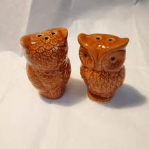 Owl Salt and Pepper Shakers, Fall Dining Decor, Ceramic Brown Bird NWT image 4