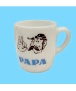 Hazel Atlas Papa Milk Glass Mug Father's Day Gift Vintage 3.5"H x 3"W - $13.86