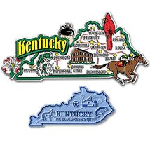 Kentucky Jumbo &amp; Small State Map Magnet Set by Classic Magnets, 2-Piece Set, Col - £7.52 GBP