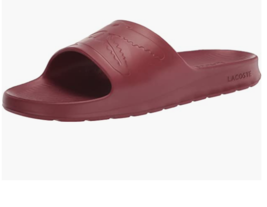 Lacoste Men's Croco Slide Sandal Light Dark red Size 9 - $40.21