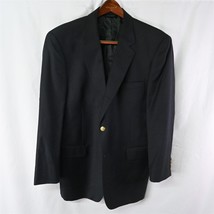 Jos A Bank 46R Black Gold Button Wool 2Btn Blazer Suit Sport Coat Jacket - £21.20 GBP