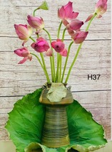 Pottery vase Flower vase Vietnam Traditional Lotus flower H 38cms - £148.14 GBP