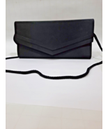 VINTAGE BLACK CLUTCH PURSE EVENING HAND BAG with braided sholder strap U... - £7.70 GBP