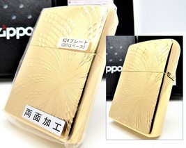 K24 Gold Plate Double Sides Radiation Engraved Zippo Gold Tank 2005 MIB Rare - £109.19 GBP