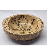 Turned Wood 11&quot; x 9&quot; Bowl - Lichtenberg Fractal Burn M. Kraft Brown Dog ... - $76.98