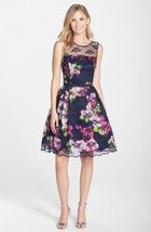Lacey Dress Floral Party Cocktail Short Petite 8P Belted New - £37.32 GBP