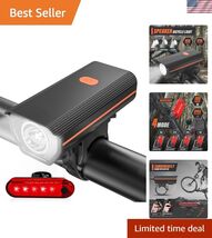 Rechargeable Bike Lights, Ultra Bright Bicycle Lights for Night Riding, ... - $11.96
