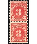 J72, Mint NH 3¢ - Postage Due Pair of Stamps SCV $95.00 - Stuart Katz - $39.95