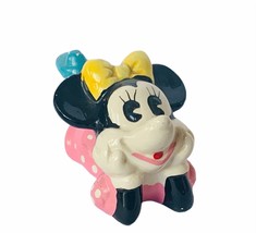 Minnie Mouse figurine vtg Walt disney disneyland world porcelain gift pink smile - £19.74 GBP