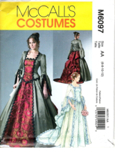 McCalls M6097 Misses 6 to 12 Historical Costume Renaissance Dress Pattern New - £11.97 GBP