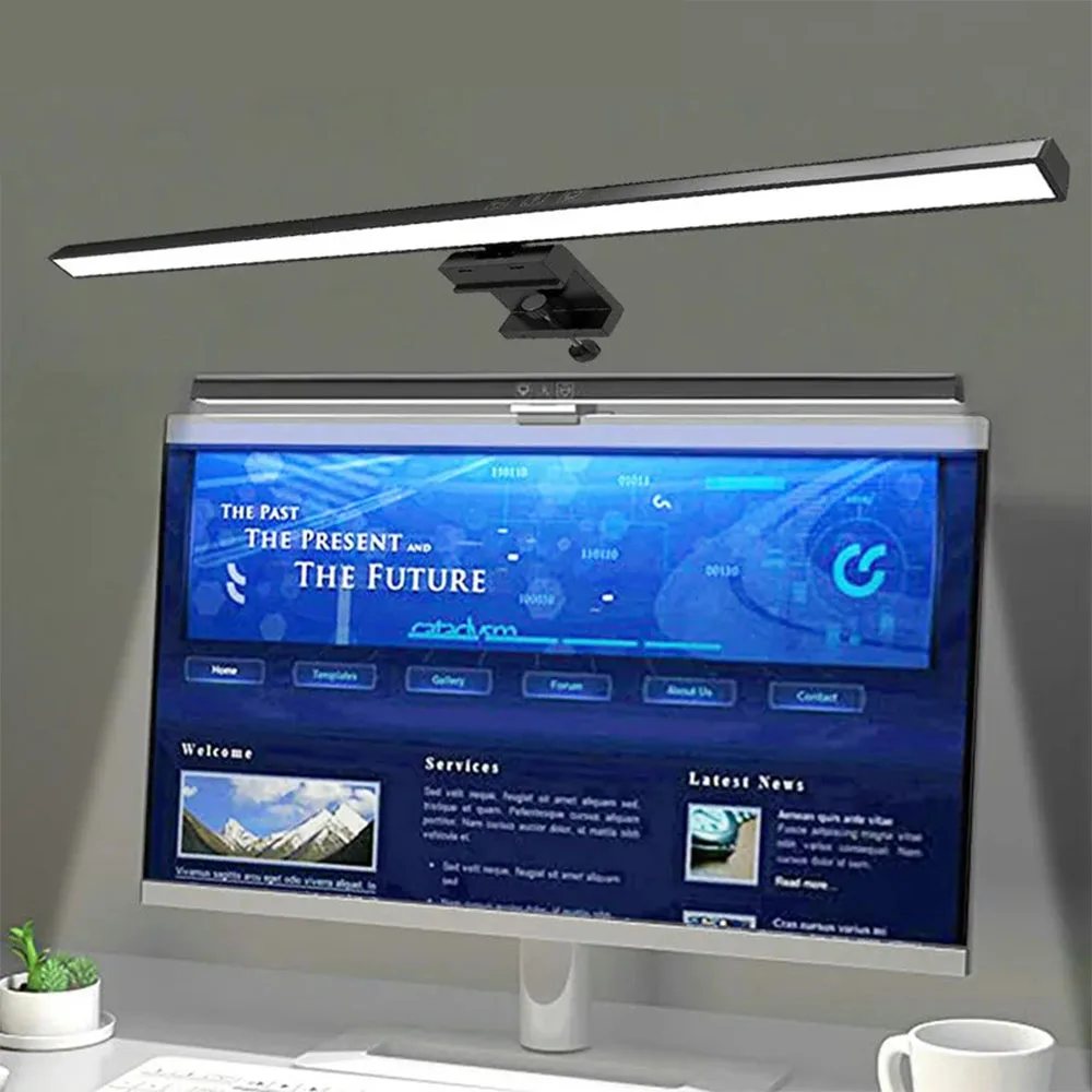E desk lamp 50cm led computer pc monitor screen clip light bar stepless dimming reading thumb200