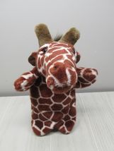 K&amp;M hand puppet plush giraffe head long stuffed nose plastic eyes vinyl ... - $10.29