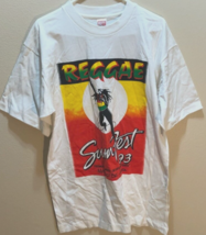 Reggae Sum Fest &#39;93 Montego Bay Jamaica Vintage Single Stitch White T-Shirt XL - $161.82