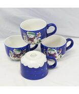 Gibson Snowman Soup Mugs Christmas 4-3/4&quot; Diameter  Lot of 4 Xmas - $325.29 MXN