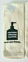 Avanti Hand Towel Wash Your Hands Embroidered Guestroom Bathroom Ivory Bath - £16.85 GBP