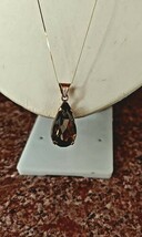 Antique Art Deco Retro 14k Rose Gold Pear Smokey Topaz Pendant Necklace ... - $395.99