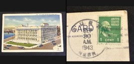 1943 Postcard U.S. Post Office Columbus Ohio With RARE Right Facing Geor... - £14.68 GBP